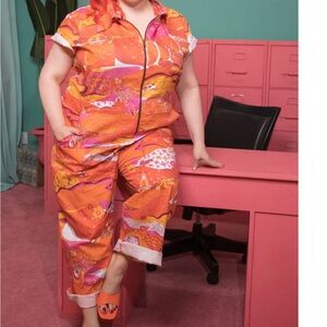 Blue platypus orange jump suit